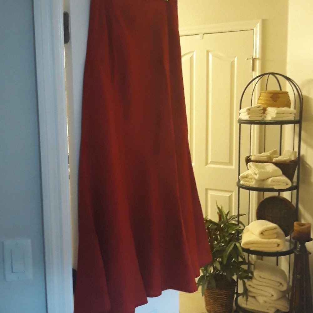 SOLD - Mercer & Madison lipstick red linen skirt